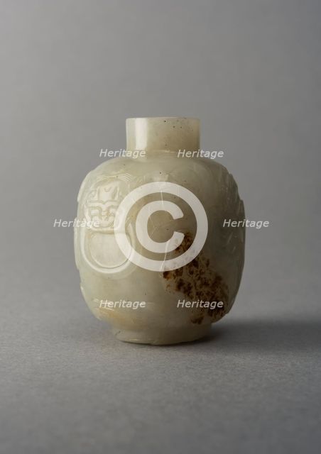 Jade snuff bottle, China, Qing dynasty, 1644-1911. Creator: Unknown.