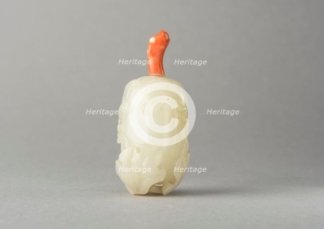 Jade snuff bottle, China, Qing dynasty, 1644-1911. Creator: Unknown.