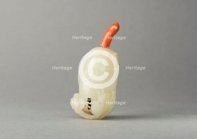 Jade snuff bottle, China, Qing dynasty, 1644-1911. Creator: Unknown.