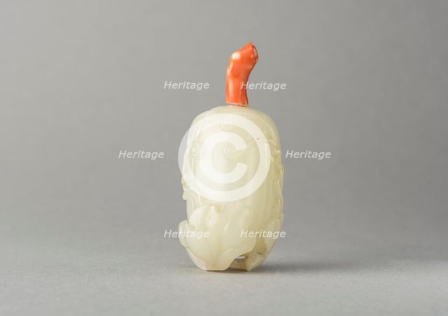Jade snuff bottle, China, Qing dynasty, 1644-1911. Creator: Unknown.
