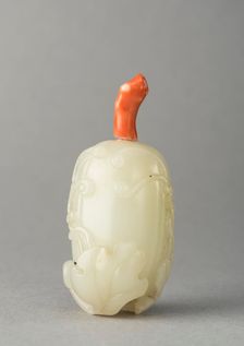 Jade snuff bottle, China, Qing dynasty, 1644-1911. Creator: Unknown