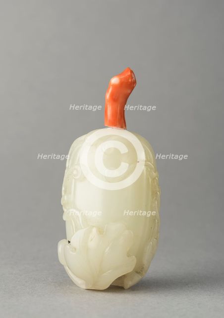 Jade snuff bottle, China, Qing dynasty, 1644-1911. Creator: Unknown.