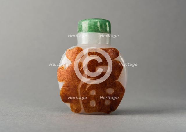 Jade snuff bottle, China, Qing dynasty, 1644-1911. Creator: Unknown.