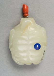 Jade snuff bottle in a turtle form, China, Qing dynasty, 1644-1911. Creator: Unknown