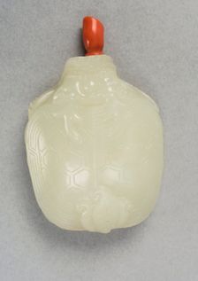 Jade snuff bottle in a turtle form, China, Qing dynasty, 1644-1911. Creator: Unknown