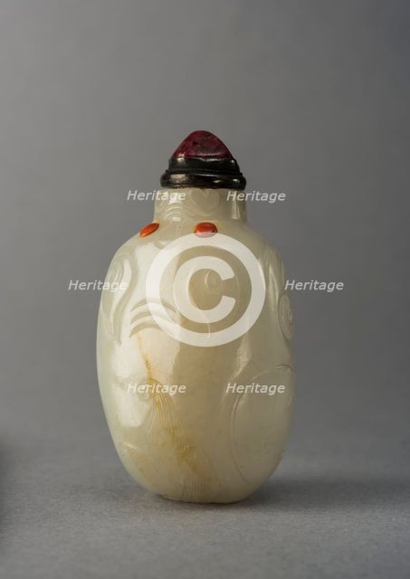 Jade snuff bottle in an animal form, China, Qing dynasty, 1644-1911. Creator: Unknown.