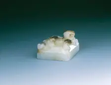 Jade square seal with kui dragon finial, early Six Dynasties period or earlier, China, c220-589. Creator: Unknown