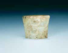 Jade sword scabbard chape, Western Han dynasty, China, 206 BC-8 AD. Creator: Unknown