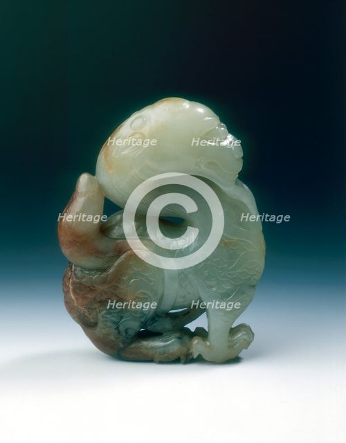 Jade standing qilin, Yuan dynasty, China, 1279-1368. Creator: Unknown.
