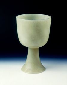 Jade stem cup, Chinese, 12th-14th century. Creator: Unknown