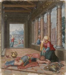 Jael and Sisera. From the Cycle "The Virtuous Women" (Les Femmes vertueuses), c1547. Creator: Lambert Lombard