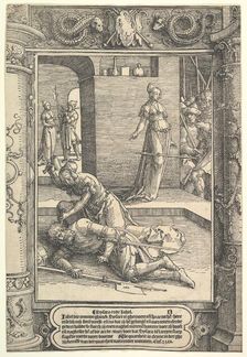 Jael Killing Sisera, ornamental frame, ca. 1517. Creator: Lucas van Leyden
