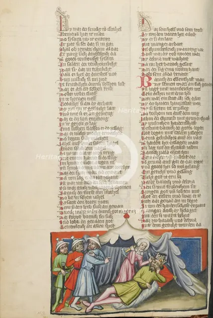 Jael Slaying Sisera; Weltchronik, about 1400-1410. Creator: Unknown.