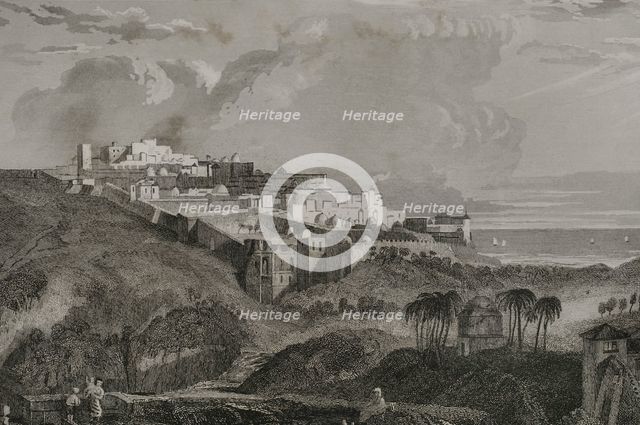 Jaffa - General view of the city, 1840. Creator: Charles Nicolas Ransonnette.