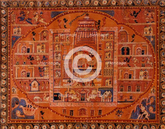 Jagannatha, Balabhadra, and Subhadra in the Jagganatha Temple, between c1875 and c1900. Creator: Unknown.