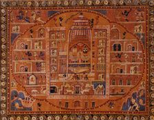 Jagannatha, Balabhadra, and Subhadra in the Jagganatha Temple, between c1875 and c1900. Creator: Unknown