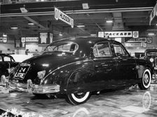 Jaguar 2.4 litre at Motor Show 1955. Creator: Unknown