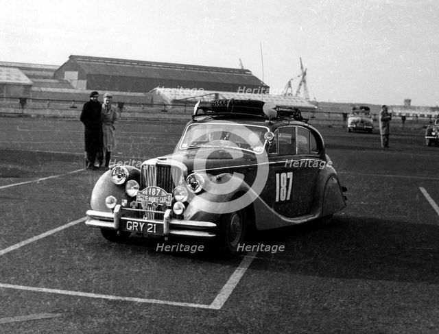 Jaguar MkV, Norman - Fanquilarson Monte Carlo Rally 1954, Leaving Boulogne. Creator: Unknown.