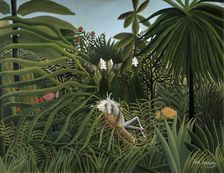 Jaguar attacking a Horse 1910. Artist: Henri Rousseau