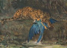 Jaguar and Macaw late 19th century. Artist: John MacAllan Swan