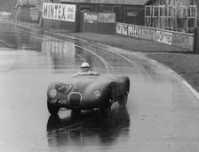Jaguar C type at Aintree 1955. Reg LSF 420. Creator: Unknown