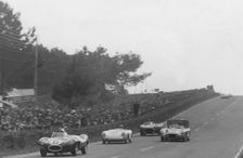 Jaguar D type, Mike Hawthorn 1954 Le Mans. Creator: Unknown