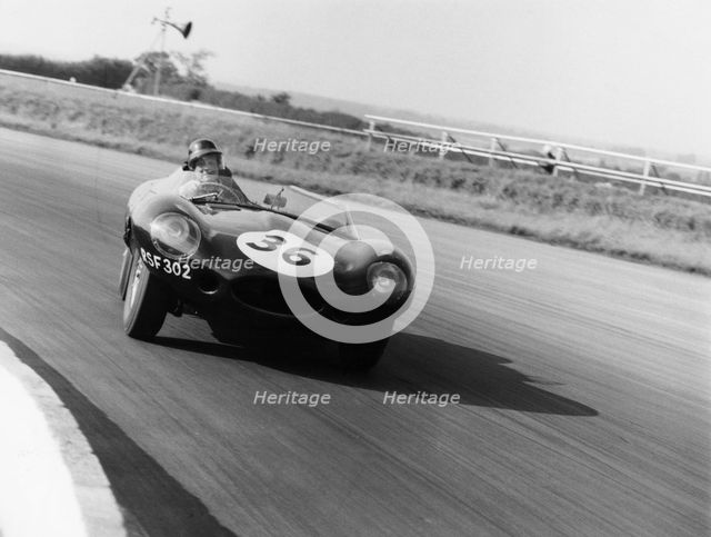 Jaguar D Type, Silverstone, 1961. Artist: Unknown
