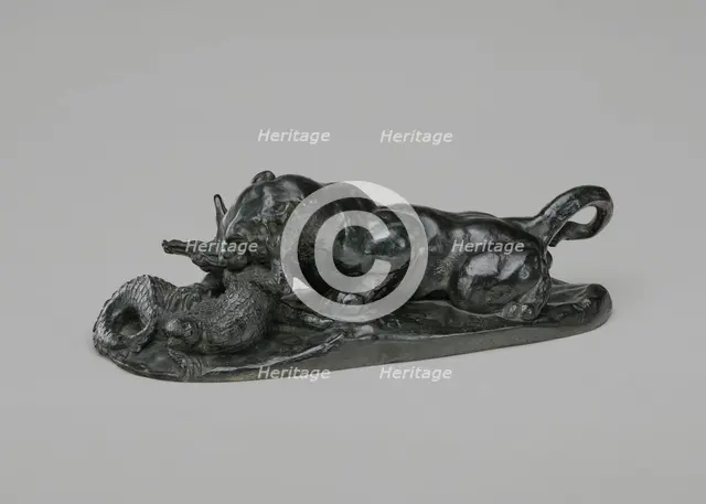 Jaguar Devouring a Crocodile, model n.d., cast c. 1862/1873. Creator: Antoine-Louis Barye.