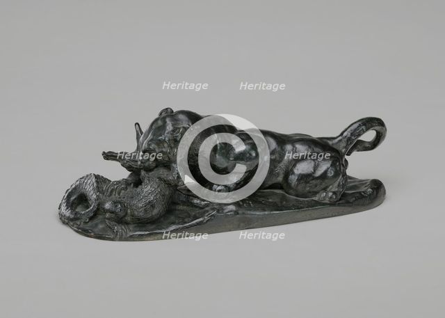 Jaguar Devouring a Crocodile, model n.d., cast c. 1862/1873. Creator: Antoine-Louis Barye.