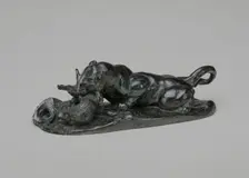 Jaguar Devouring a Crocodile, model n.d., cast c. 1862/1873. Creator: Antoine-Louis Barye