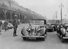 Jaguar SS of TH Bridgewater at the RAC Rally, Brighton, Sussex, 1939. Artist: Bill Brunell