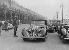Jaguar SS of TH Bridgewater at the RAC Rally, Brighton, Sussex, 1939. Artist: Bill Brunell