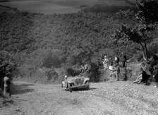Jaguar SS competing in the Mid Surrey AC Barnstaple Trial, Beggars Roost, Devon, 1934. Artist: Bill Brunell