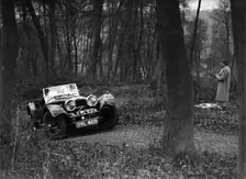 Jaguar SS100 at the Standard Car Owners Club Southern Counties Trial, Hale Wood, Chilterns, 1938. Artist: Bill Brunell