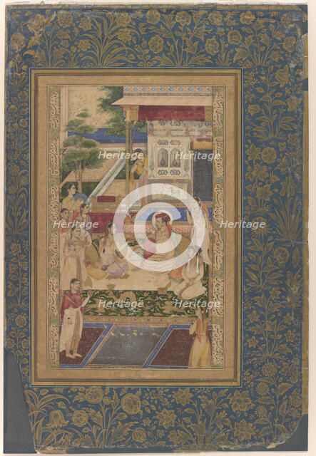 Jahangir and Prince Khurram Entertained by Nur Jahan, Mughal dynasty, ca. 1640-50. Creator: Unknown.