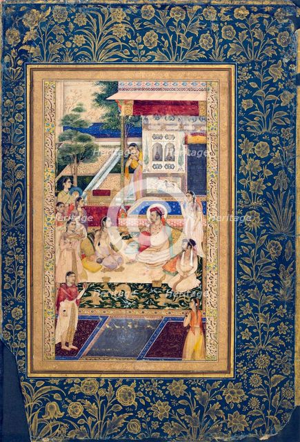Jahangir and Prince Khurram with Nur Jahan, c1624-1625. Artist: Unknown