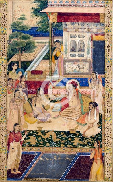 Jahangir and Prince Khurram with Nur Jahan, c1624-1625. Artist: Unknown