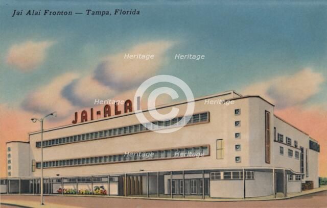'Jai Alai Fronton - Tampa, Florida', c1940s. Artist: Unknown.