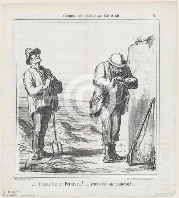 J'ai donc tué un Perdreau!, 1864.  Creator: Honore Daumier.