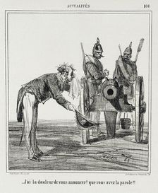 J'ai la douleur de vous announcer! Que vous avez la parole!, 1866. Creator: Cham