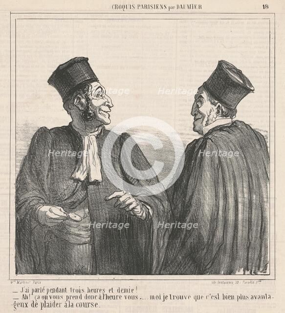 J'ai parlé pendant trois heures et demie!, 19th century. Creator: Honore Daumier.
