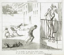 J'ai vu trancher les jours de ma famille..., 1852. Creator: Honore Daumier