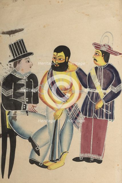 Jailer Receiving the Mahant of Tarakeshwar in Prison, 1800s. Creator: Unknown.