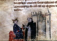 Jaime I The Conqueror (1208-1276), King of Aragon and Catalonia with Miquel Fabra friar of the …
