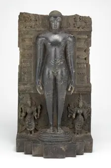 Jaina Tirthankara Chandraprabha Standing in Meditation (Kayotsarga), 12th century. Creator: Unknown