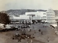 Jaipur: Palace of the winds, with the market place around, 19th century. Creator: Unknown