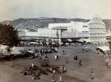 Jaipur: Palace of the winds, with the market place around, 19th century. Creator: Unknown