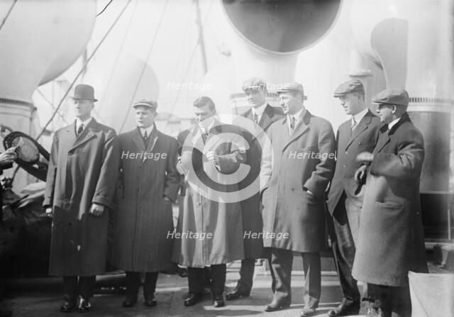 Jake Daubert, Josh Devore, Larry Doyle, Rube Marquard, Art Devlin, Fred Merkle...(baseball), 1911. Creator: Bain News Service.