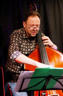 Jakob Cywinski, Marco Marconi Quartet, Verdict Jazz Club, Brighton, East Sussex, 14 April 2023. Creator: Brian O'Connor