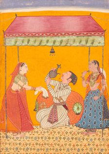Jaladhara Ragaputra, Son of Megha Mallar Raga, Folio from a Ragamala..., between c1685 and c1690. Creator: Unknown